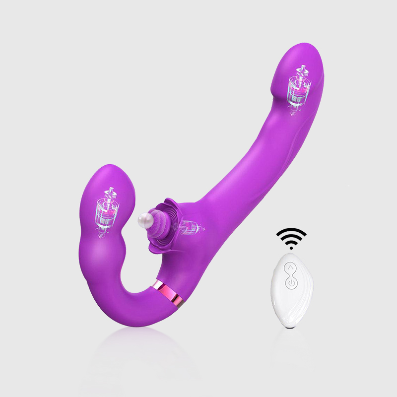 10 Vibrating Modes Thrusting Rabbit Vibrator for Women Couple in Purple