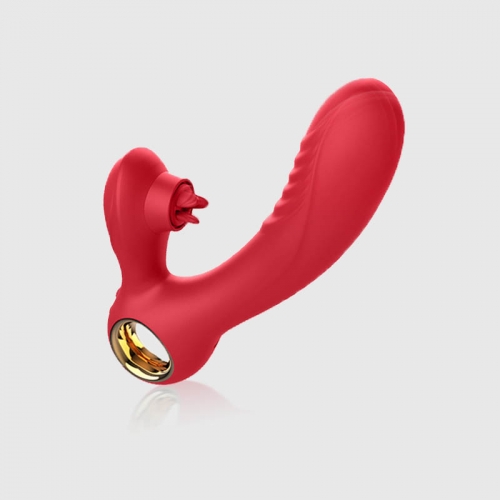 3 in 1 Gspot and Clitoral Licking Vibrator in Red