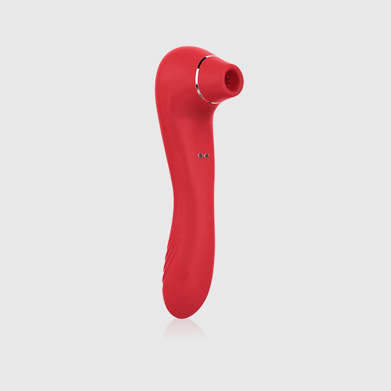 10 Modes Handheld Clitoral Sucking Gspot Play Dildo Vibrator in Red