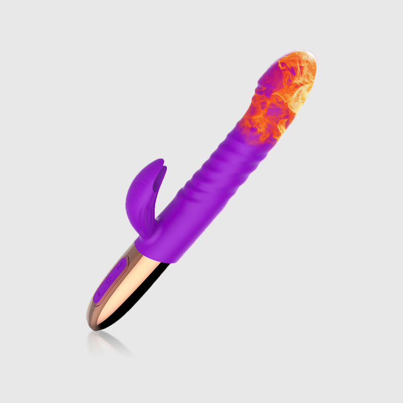 Thrusting Telescopic Gspot Rabbit Vibrator in Purple